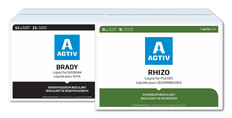 AGTIV liquid rhizobium inoculants for ON SEED application